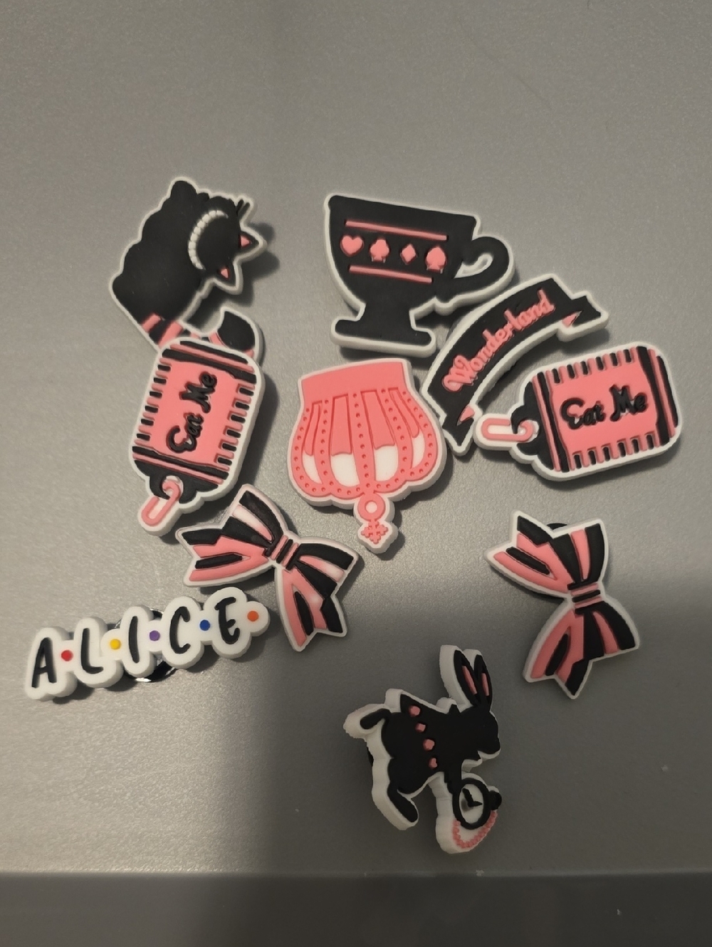 Alice Pink & Black Kids Accessory Charms Set